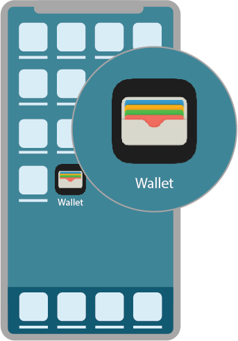 1. Open the wallet app on your iPhone