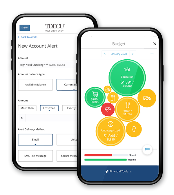 Snapshot of TDECU's Mobile Banking Budget