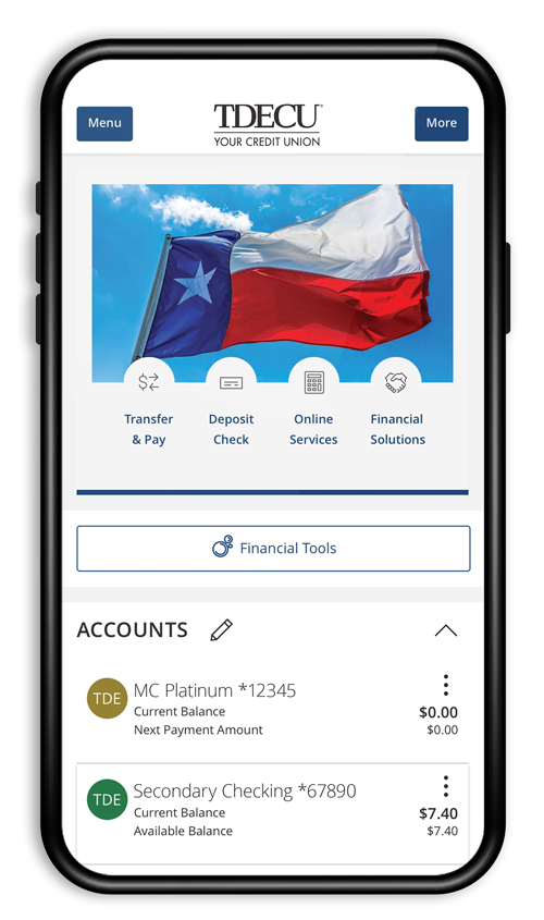 Digital Banking mobile account view